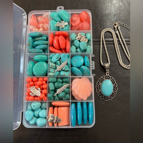 Jewelry - Craft Beads, TURQUOISE & CORAL, Jewelry Supplies, loose beads, bulk beads